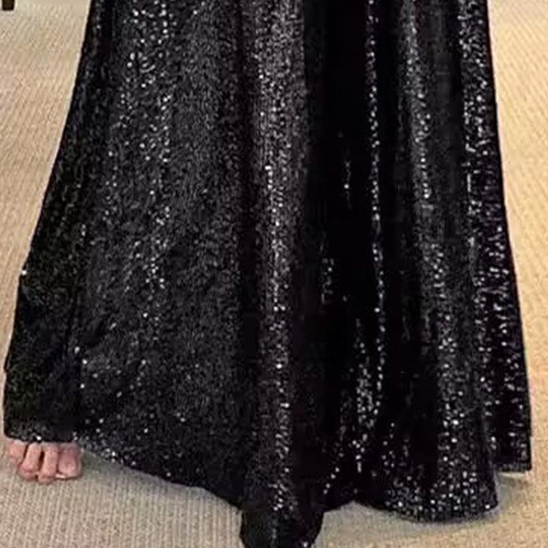 Sequin Palazzo Pants Glitter Casual Loose Wide Leg Long Trouser