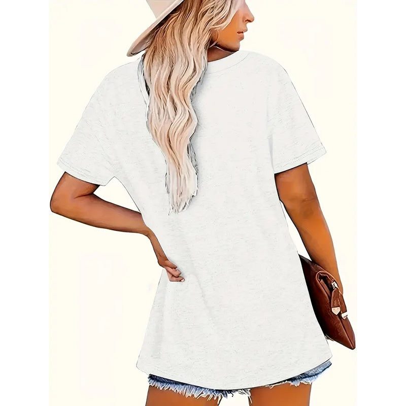 Tiger Print Love Loose Casual  T-Shirt
