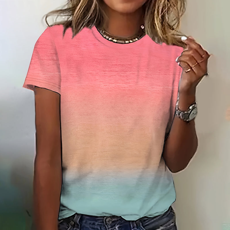 Gradient Color Casual Top