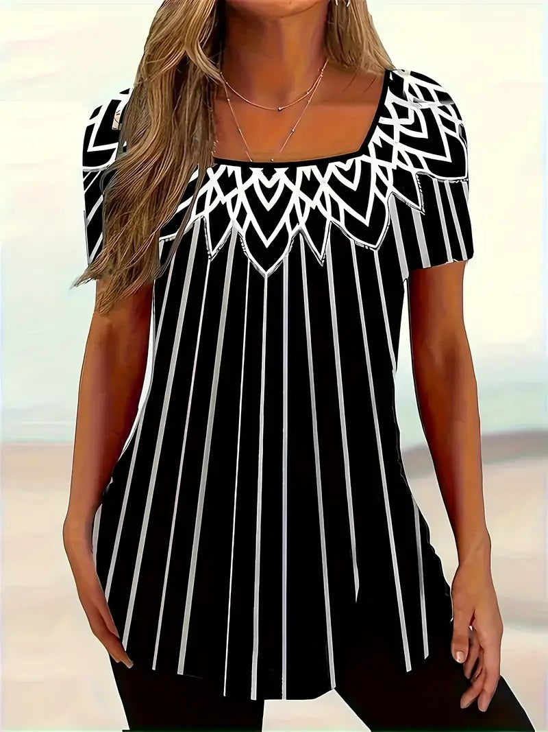 New Summer Square Neckline Casual Wear