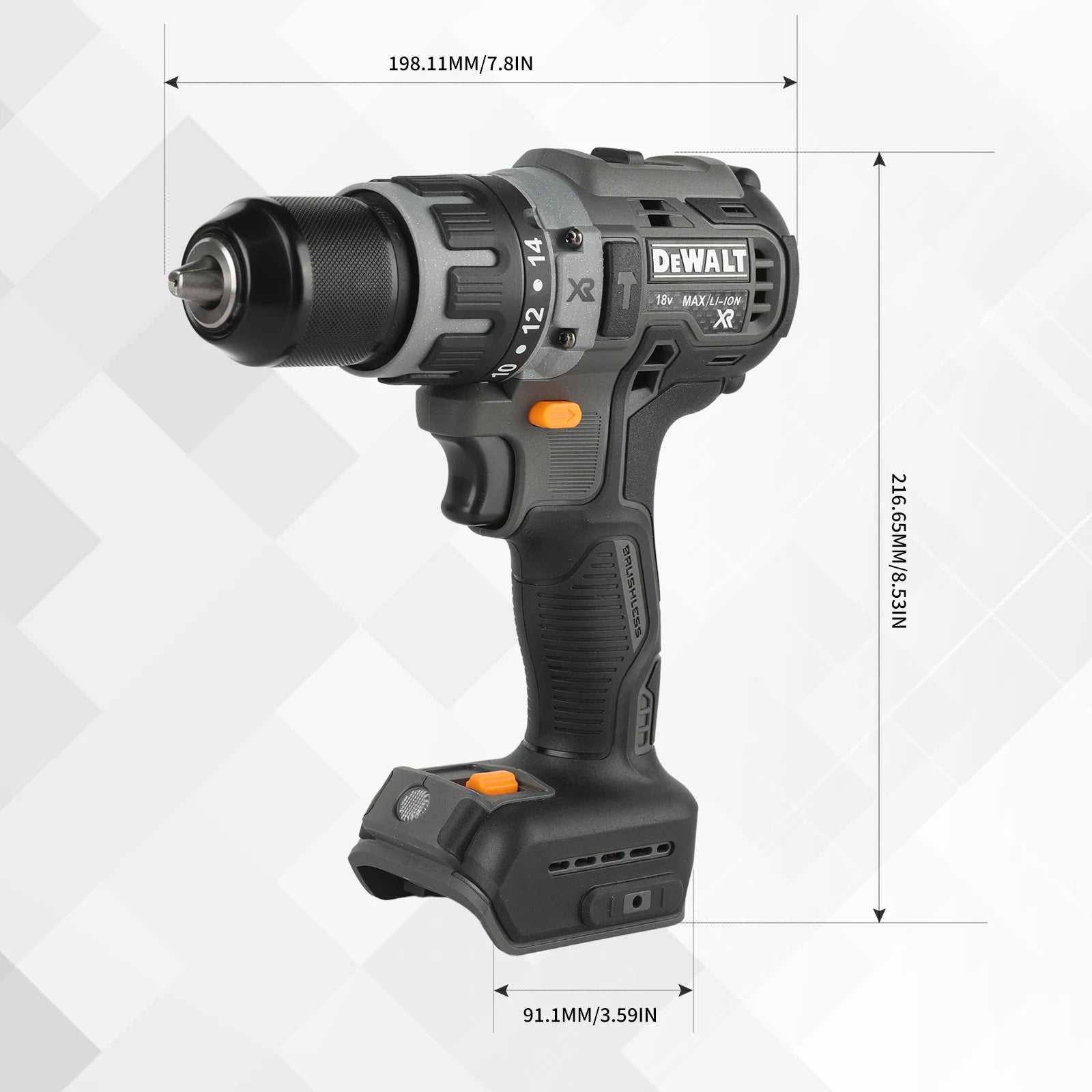DEWALT 85M 20V Brushless Cordless 3‑Mode Hammer Drill Multifunction Electric Screwdriver Power Tool