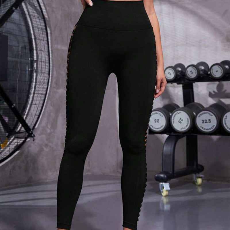 Hollow Tie Dye Printed High Waist Butt Lift Seamless Leggings