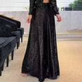 Sequin Palazzo Pants Glitter Casual Loose Wide Leg Long Trouser