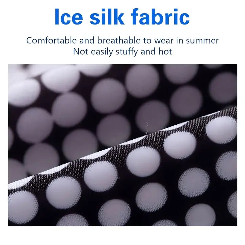 UV Resistant Ice Silk Cooling Set - 1 Pair Arm Sleeves 1 Face Mask Scarf