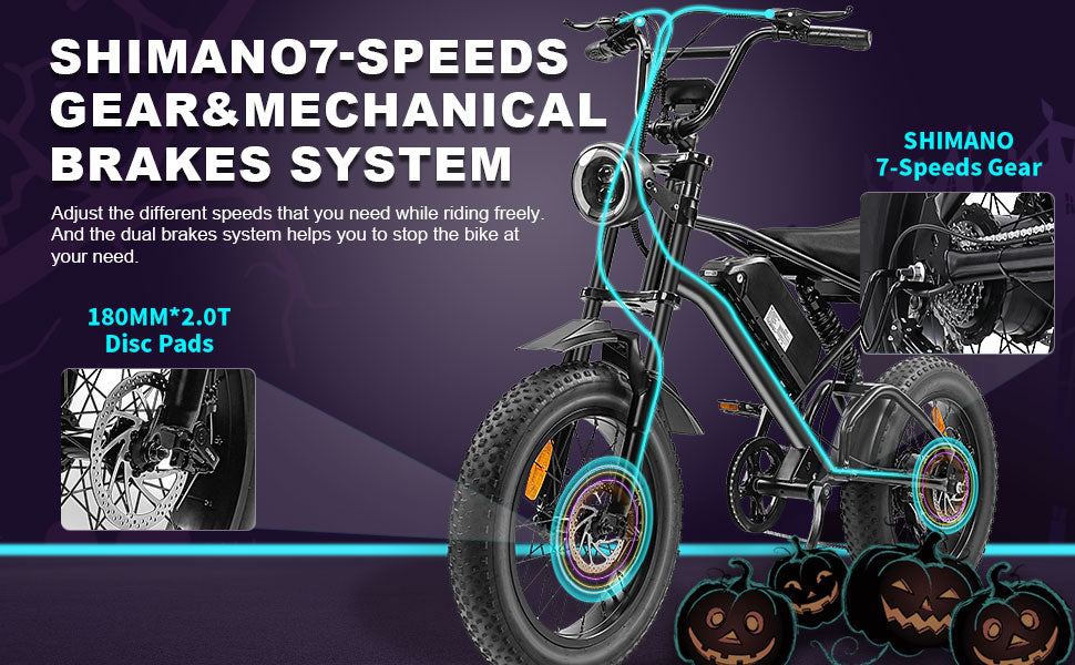 Electric Bike For Adults With 1500W Peak Motor,Max 33MPH & 70Miles,Moped Ebikes With 15AH Battery,20in Fat Tire Commuting Off Road Mountain Ebike,Max 440LBS,UL2849 Certified