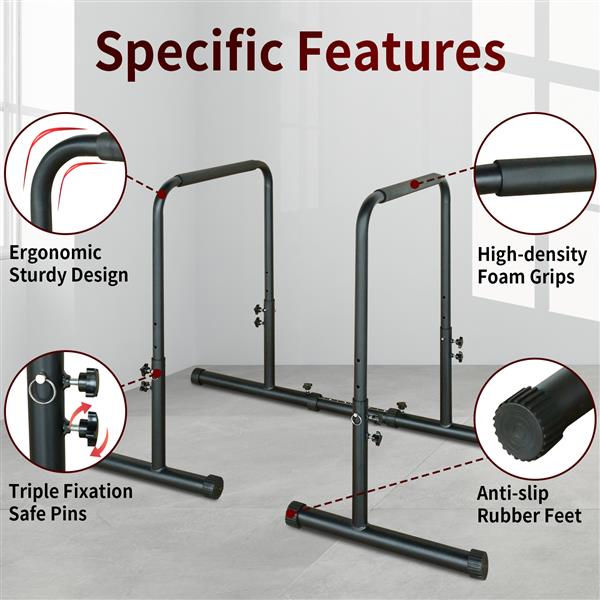 Power Tower Pull Up Rod Stand, Adjustable Height Heavy Duty Multi Functional