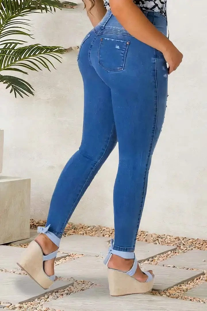 Distressed Ripped Blue Jeans – Urban Street Fit