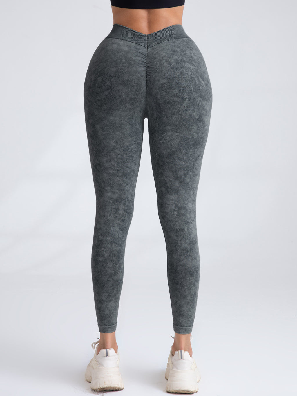 Seamless High Waist V Back Scrunch Butt Workout Leggings