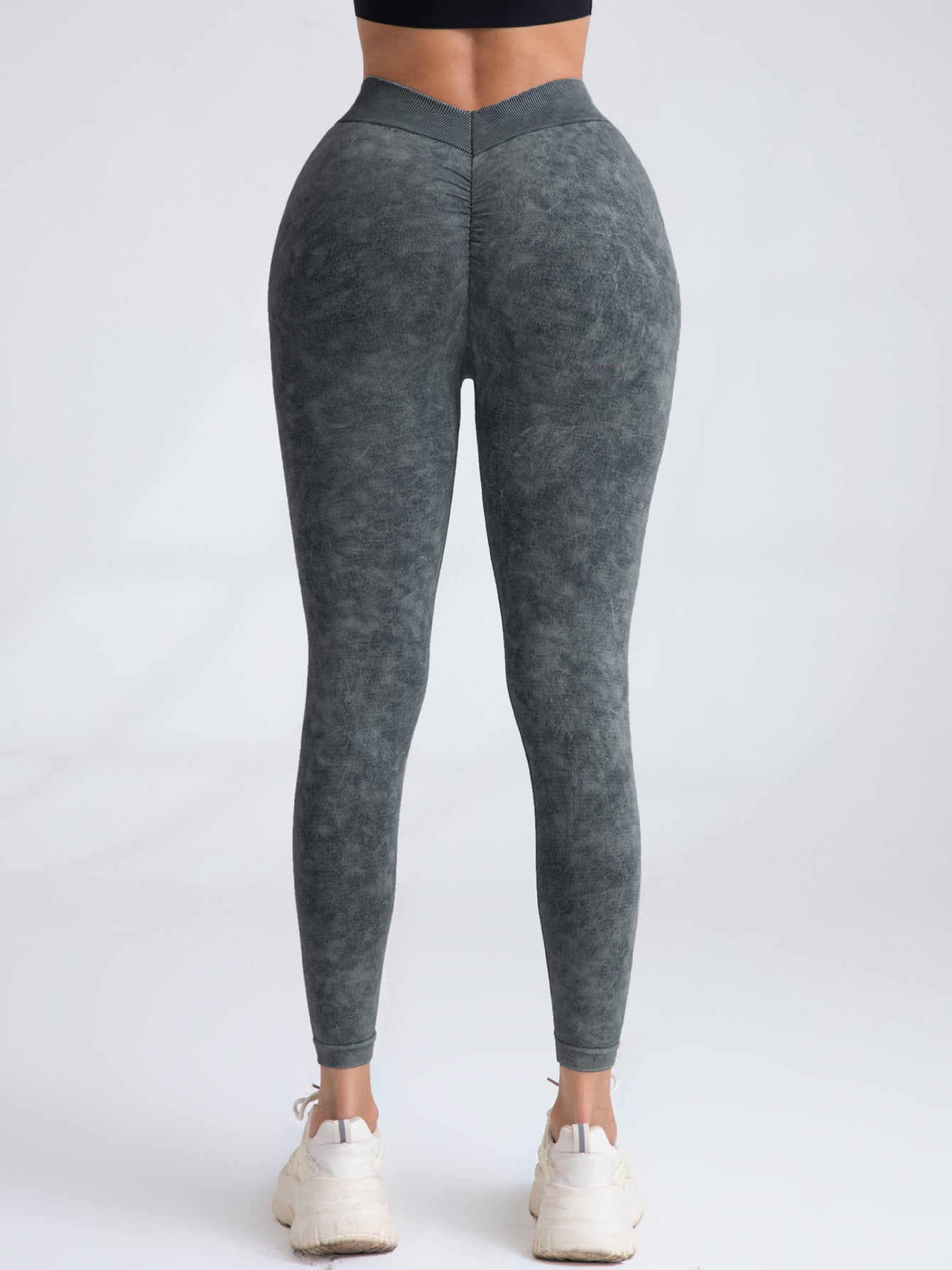 Seamless High Waist V Back Scrunch Butt Workout Leggings