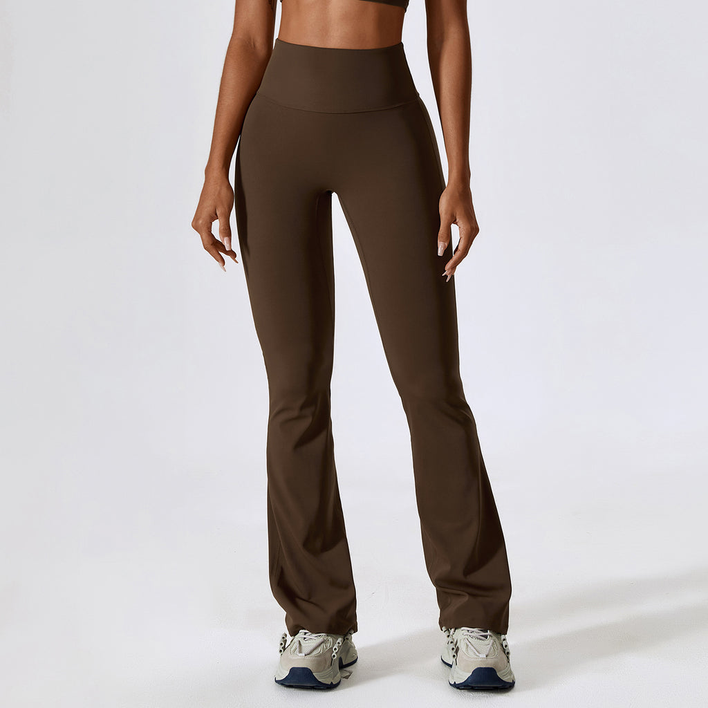 Wide Leg Tight Nude Feel Hip Lifting Legging Bell-bottom Pants
