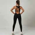 High Quality  Stretch Jumpsuit V-shaped Back Design Sleeveless Sportswear