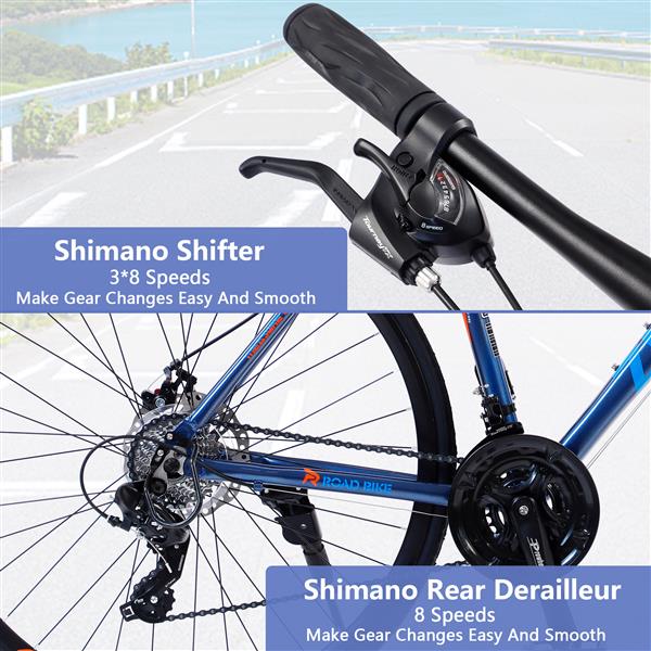24 Speed Hybrid Bicycle Disc Brake 700C Road Bike