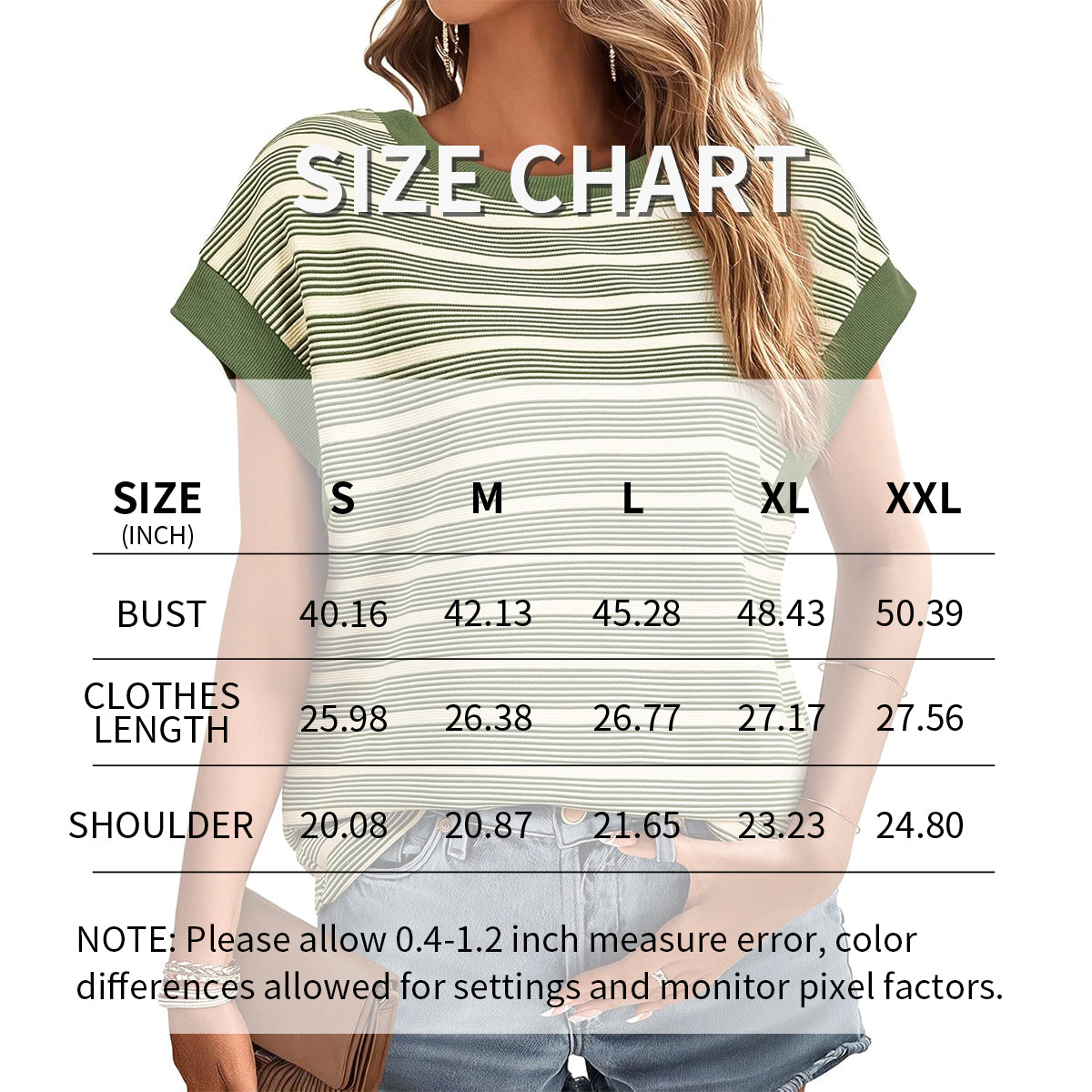Striped Casual Loose Fit Crew