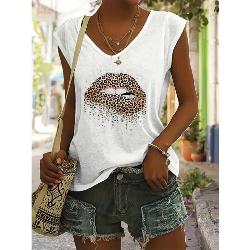 Sexy Lips Graphic Casual Tee