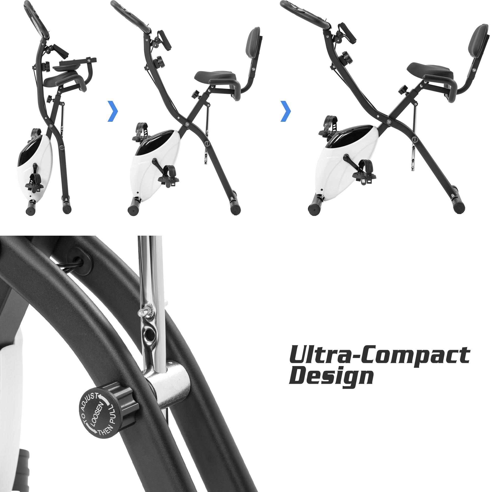 Folding Fitness Upright Recumbent Exercise X-Bike