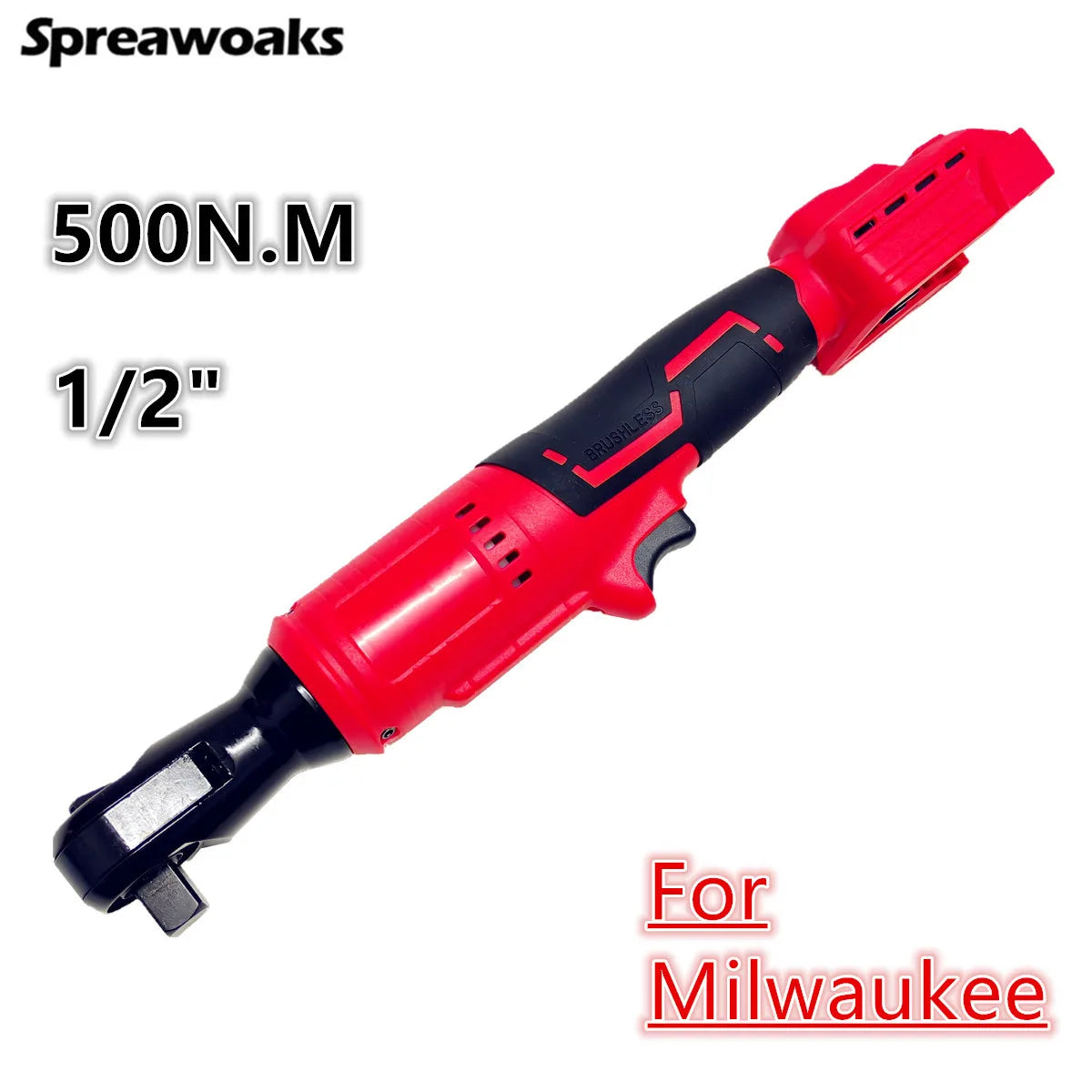 500N.m Brushless Ratchet Wrench 1/2'' Electric Driver Removal Screw Nut Repair Power Tools For Milaukee 18V Battery