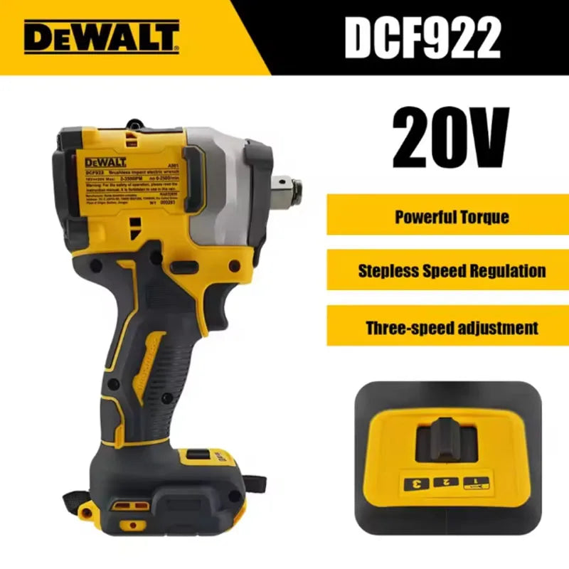 DEWALT Brushless Electric Drill Impact Wrench DCF922 1/4-Inch Hex Chuck 20V Max XR Lithium-Ion Battery Not Included Tool Only