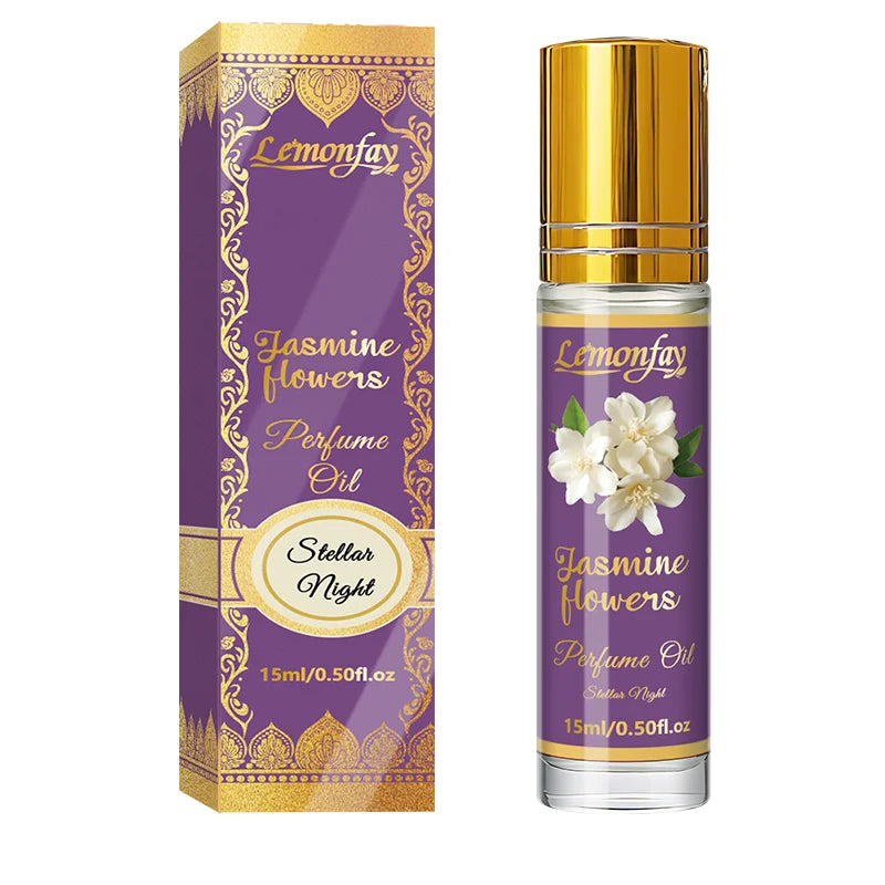 Lemonfay Jasmine Flowers Perfume Oil, Stellar Night Fragrance Oil, Long-Lasting Roll-On Perfume for Women, 15ml