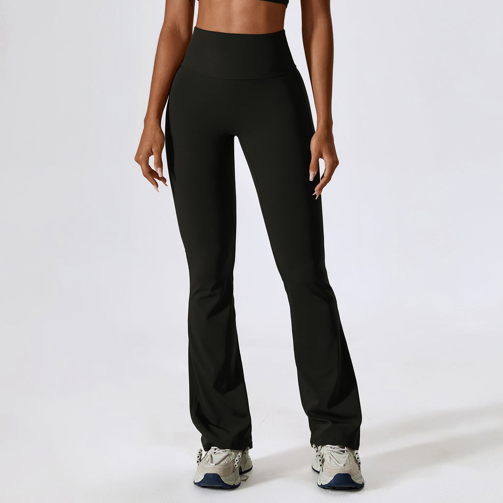 Wide Leg Tight Nude Feel Hip Lifting Legging Bell-bottom Pants