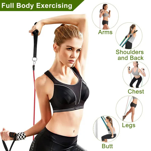 11Pcs Resistance Bands Set Tube Bands