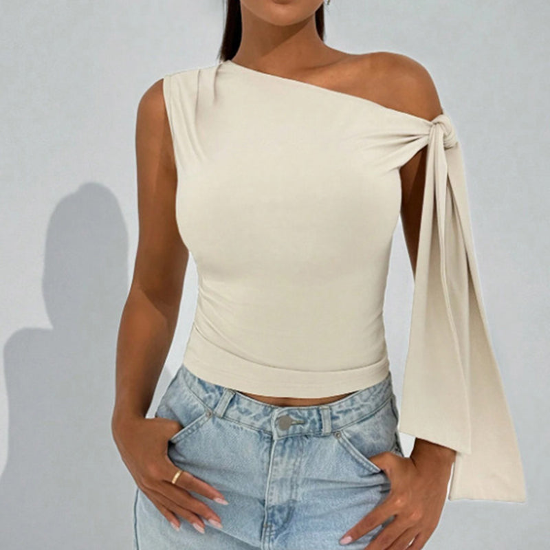 One-shoulder asymmetrical top