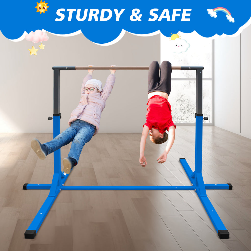 Gymnastics Bar For Kids, Adjustable Height Gym Bar