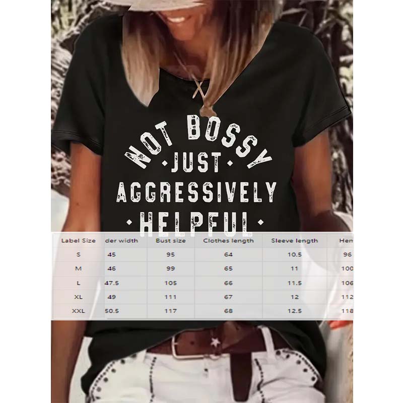 "Not Bossy" Print Casual T-Shirt