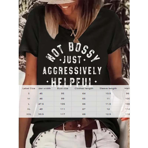 "Not Bossy" Print Casual T-Shirt