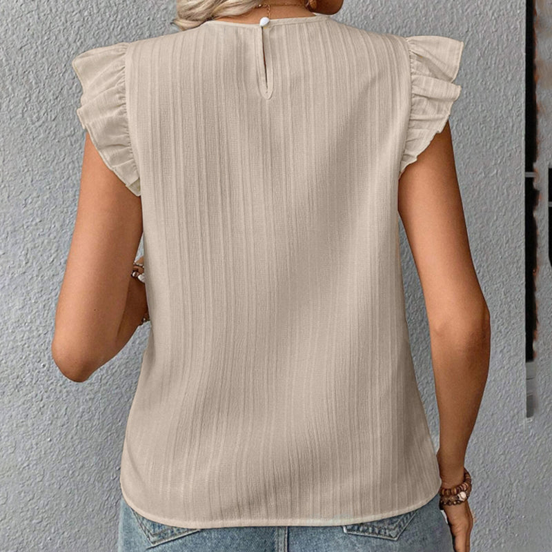 Ruffle Floral Crochet Blouse Shirt