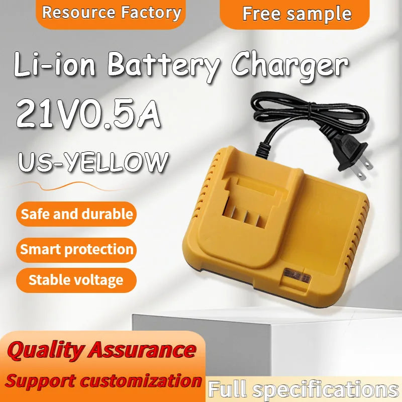 US EU Plug For Dewalt 21V 0.5A Lithium Battery Replacement Fit Power Tool Battery Charger DCB200 DCB201 DCB609 DCB182 DCB204