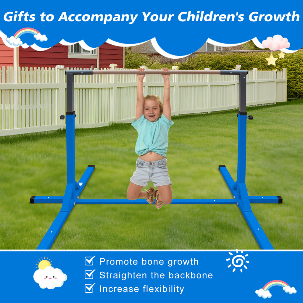 Gymnastics Bar For Kids, Adjustable Height Gym Bar