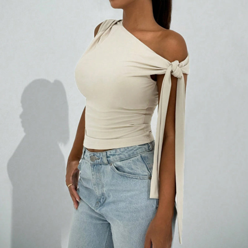 One-shoulder asymmetrical top