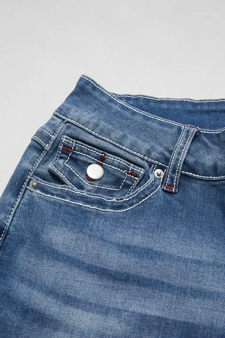 Classic Straight-Leg Blue Denim Jeans