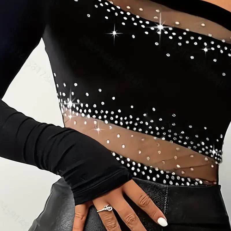 Sexy Slim Fit Shoulder Long Sleeve Clubwear