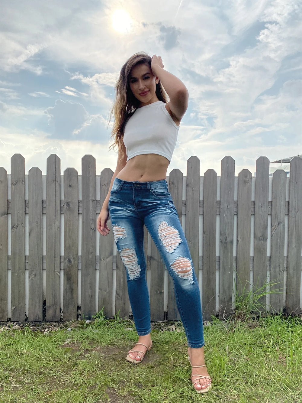 Distressed Ripped Blue Jeans – Urban Street Fit