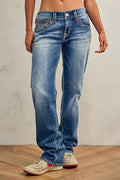 Classic Straight-Leg Blue Denim Jeans