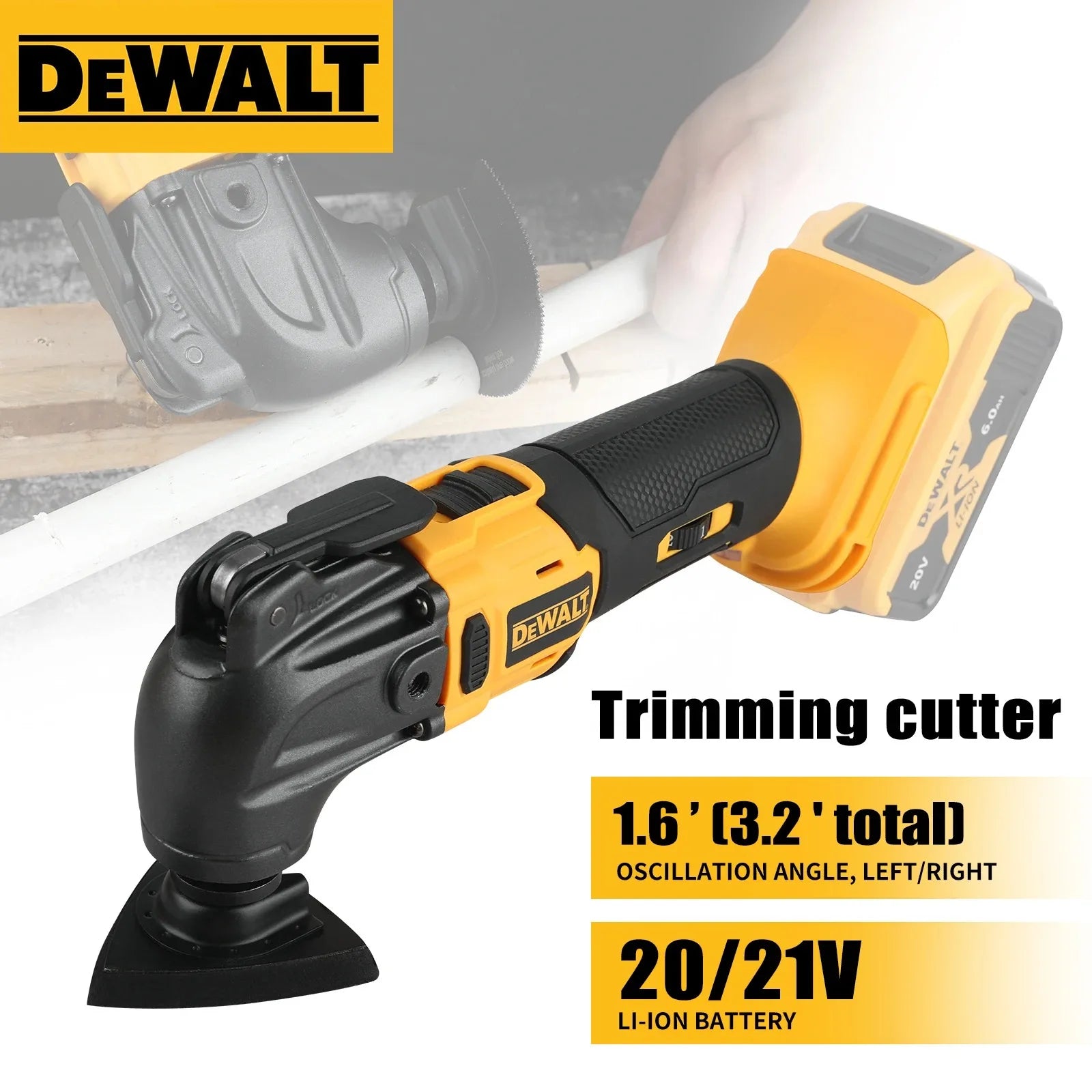 DEWALT 21V Brushless Cordless Oscillating Multi-Tool with 5 Accessories Tool-Free Quick Change for Cutting Sanding Grout Removal
