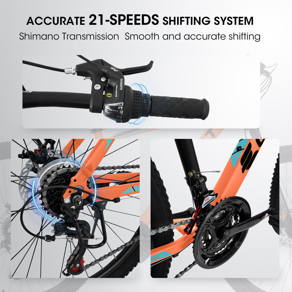 A26322 26-inch Mountain Bike, Shock Absorbing Front Fork With 21-speed Disc Brake