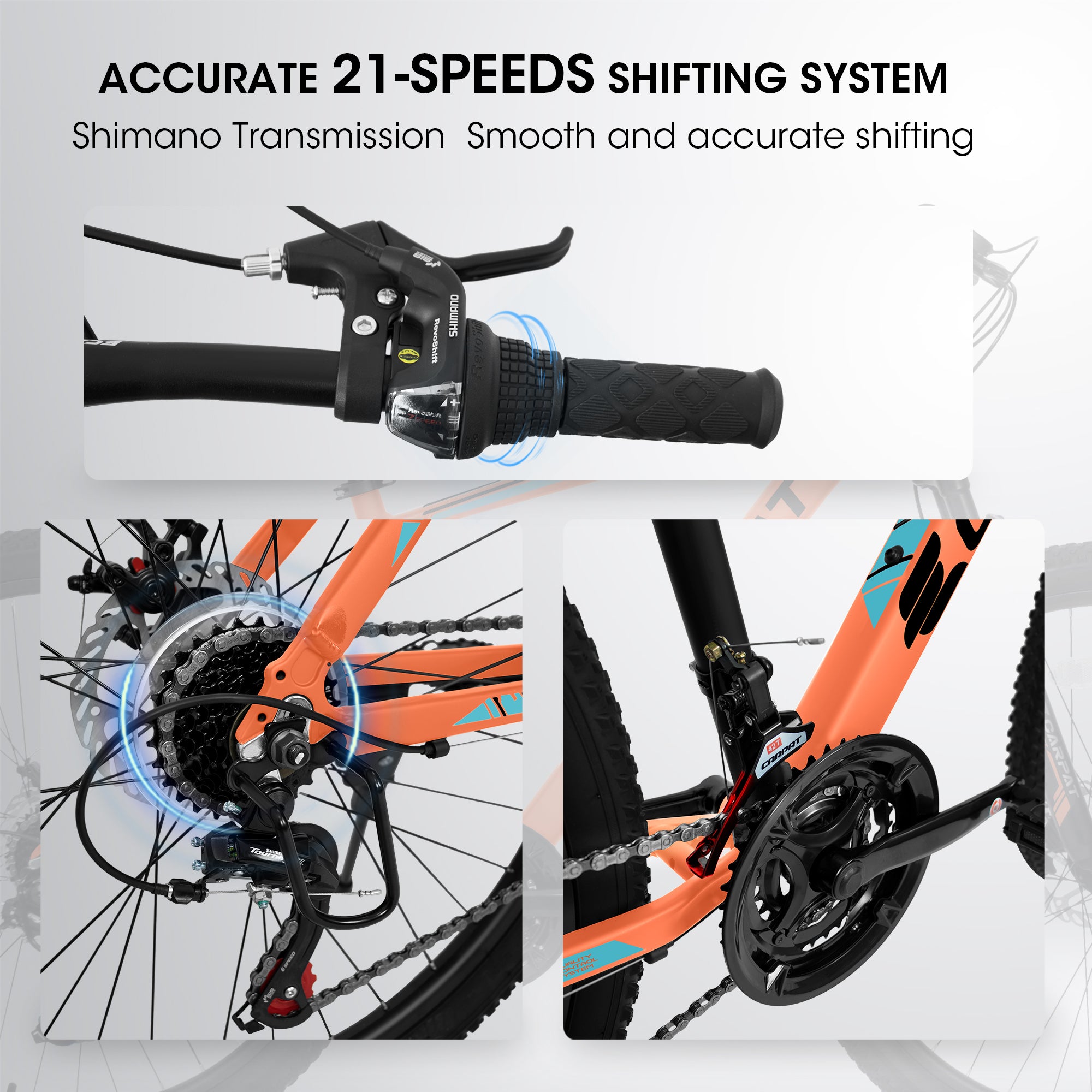 A26322 26-inch Mountain Bike, Shock Absorbing Front Fork With 21-speed Disc Brake