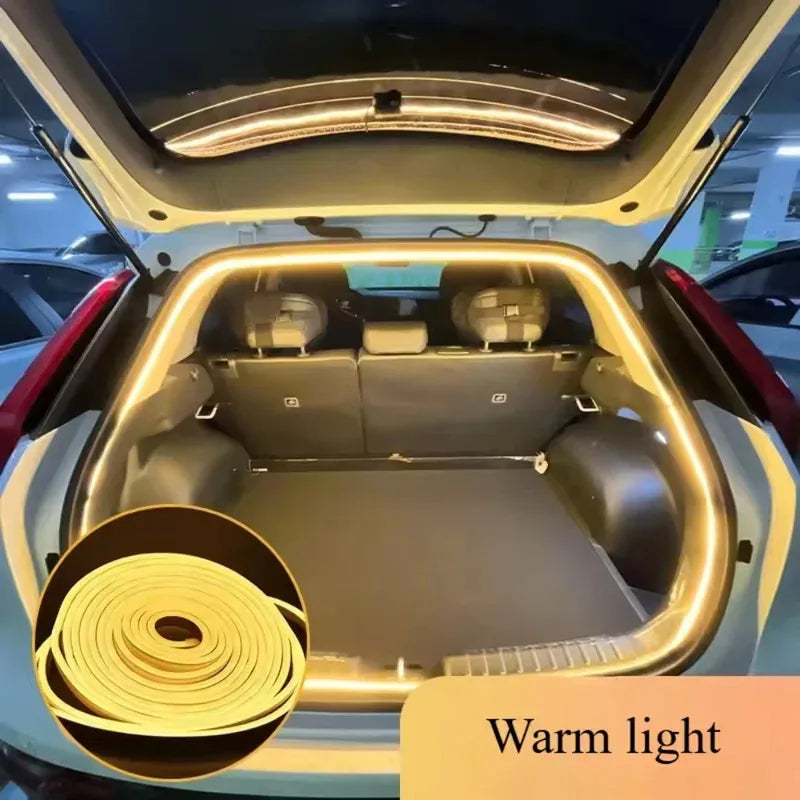 Car high brightness trunk lighting ambient light interior decoration LED wiring free automatic sensing tailgate light strip