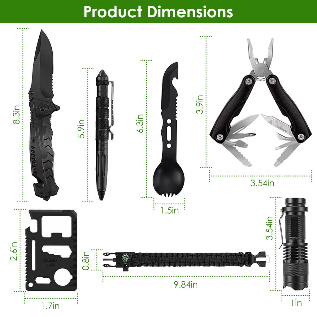 47Pcs Emergency Survival Kit For Hiking Hunting Disaster Camping Adventure