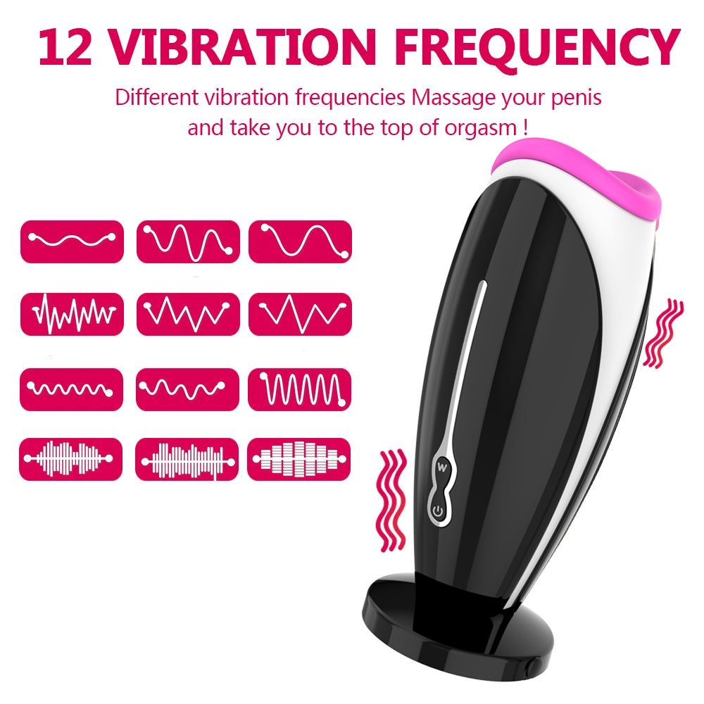 Male Masturbator- Penis- Pump- Male Sex- Toys For Men  Rotating Vibrating Sucking Licking Adult- Toys Mens
