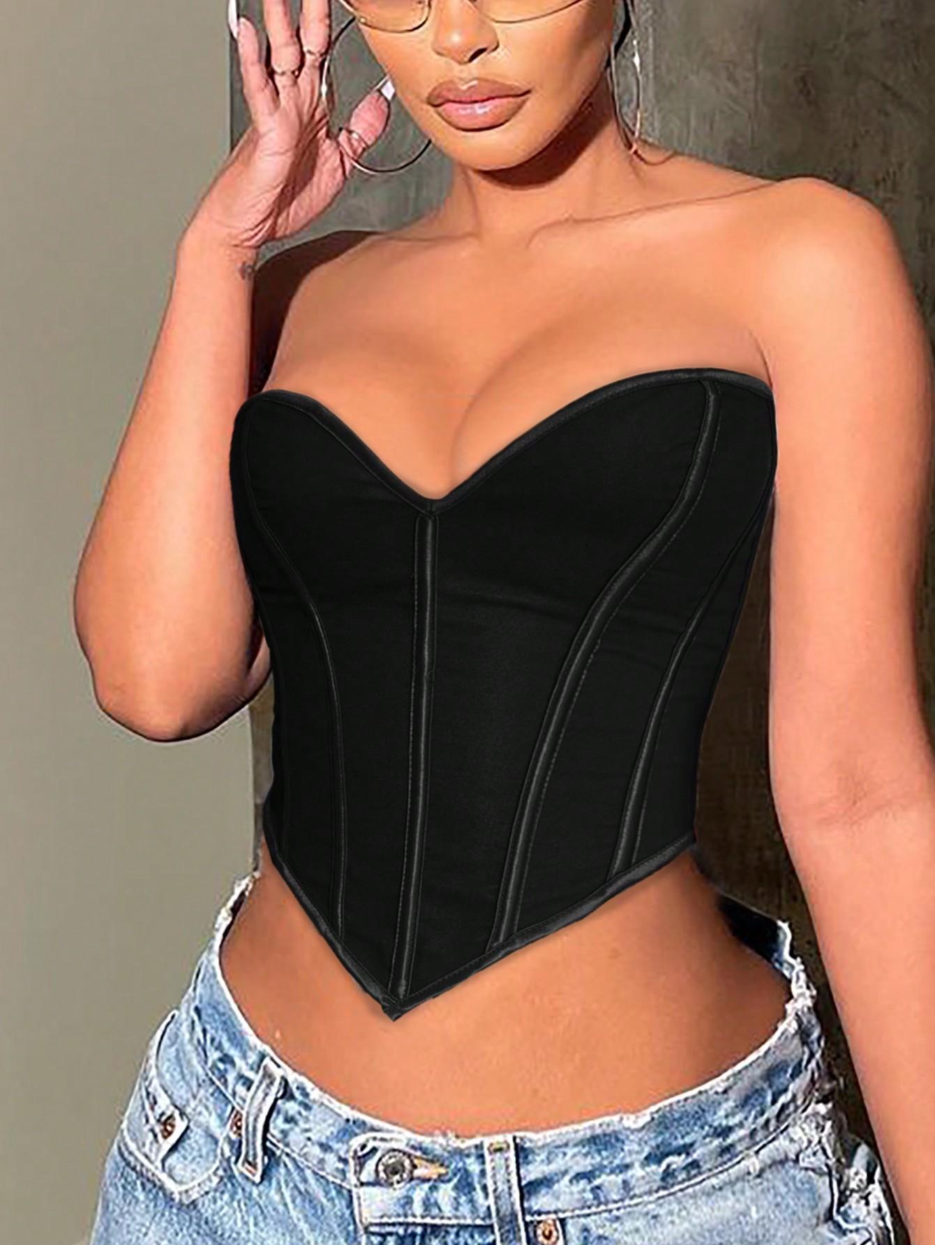 Sexy Strapless Crop Top Concert Outfits