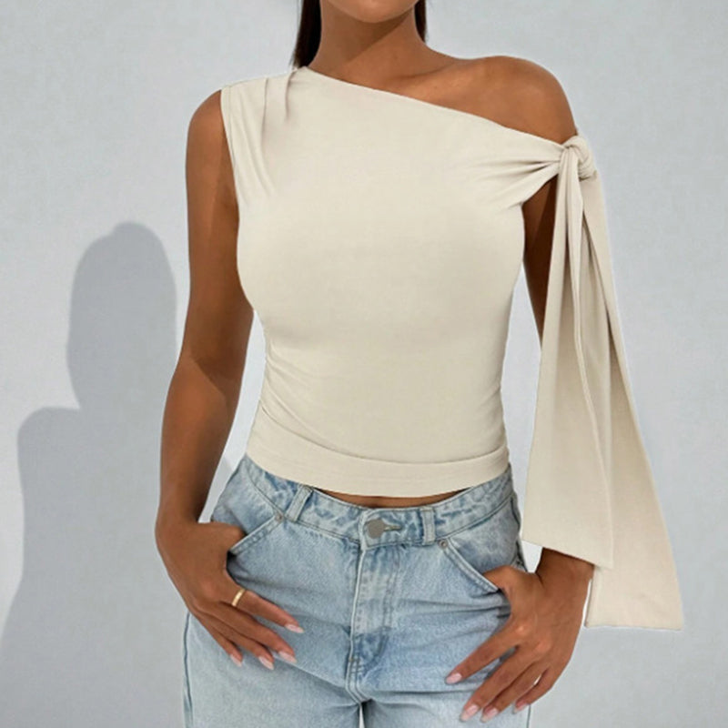 One-shoulder asymmetrical top