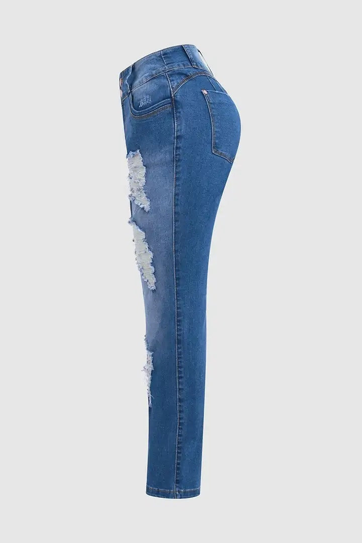 Distressed Ripped Blue Jeans – Urban Street Fit