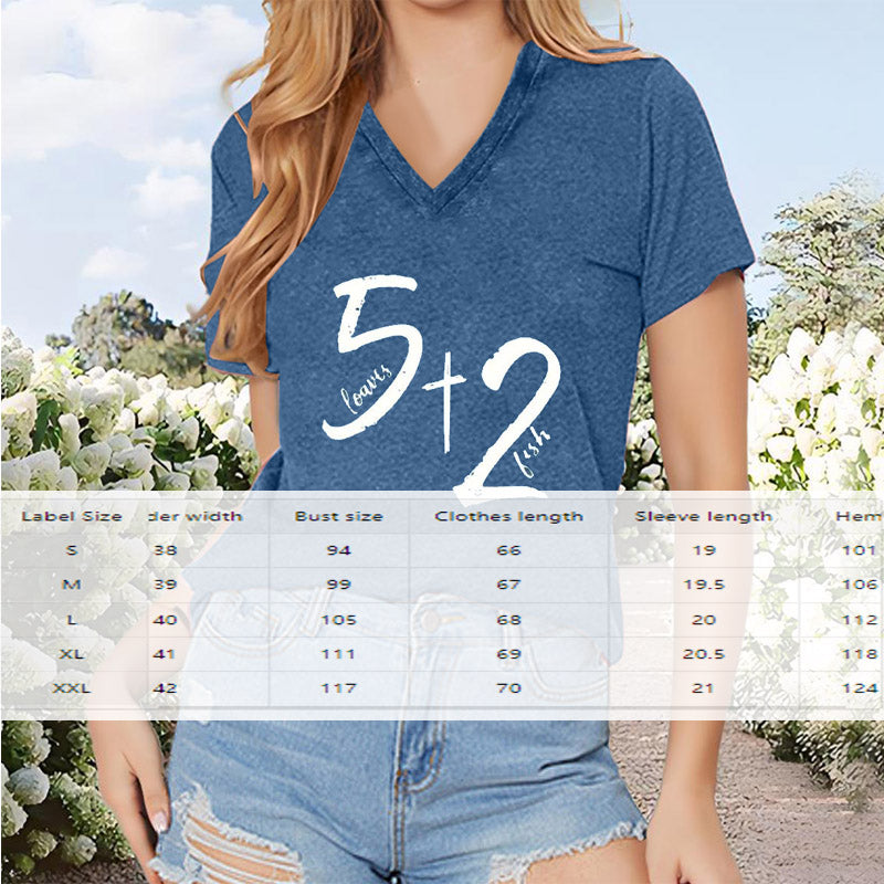 "5 Add 2" Print Casual T-Shirt
