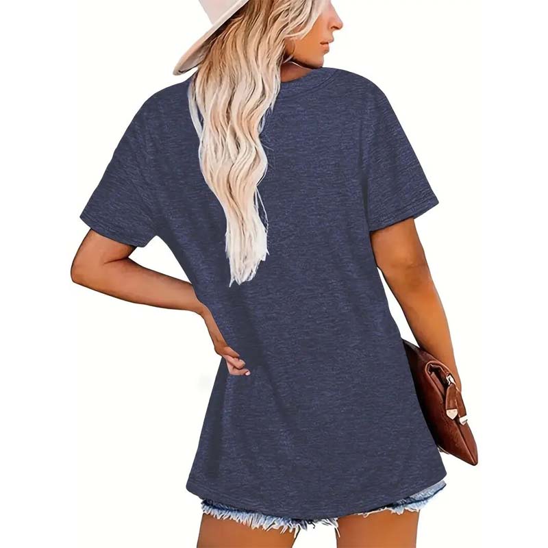 "NY & Statue Of Liberty" Print Casual T-shirt