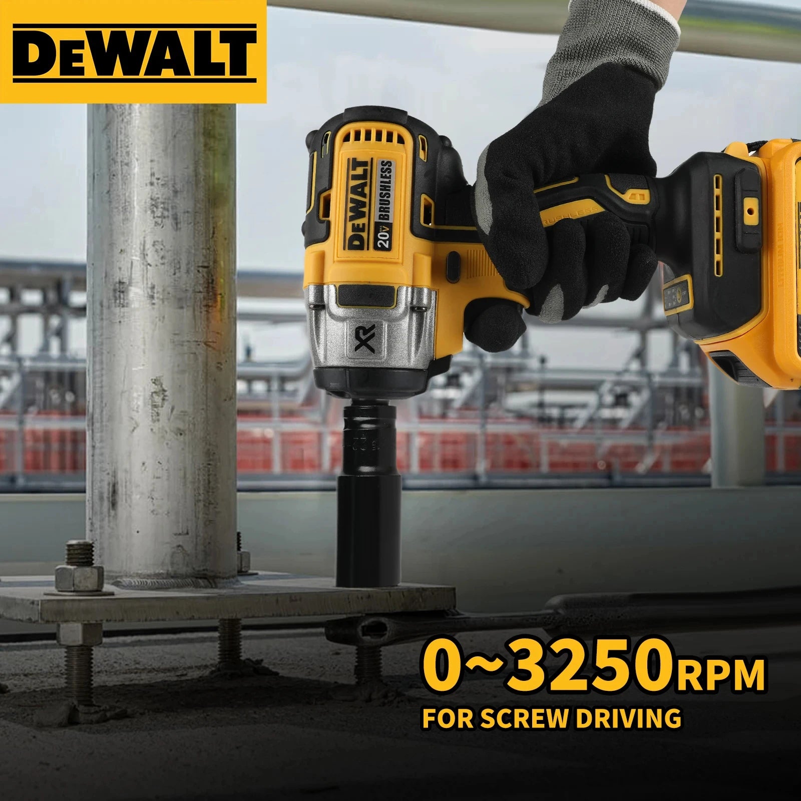 Dewalt DCF880 Brushless Impact Wrench 205Nm High Torque Cordless Electric Wrench Tire Repair Rechargeable 20V battery Power Tool