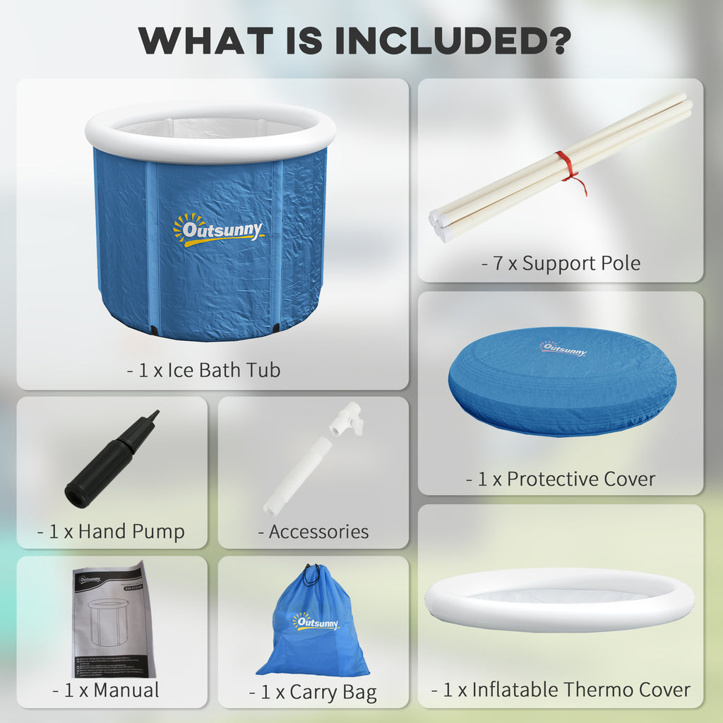 Recovery Cold Plunge Tub, Portable Ice Bath Cold Water Therapy Tub with Thermo Lid