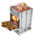 1Pc Portable Backpacking Stove For Camping Hiking Picnic BBQ Outdoor Cooker Folding Travel Charcoal Stove With Handle Carry Bag 2 Bolts